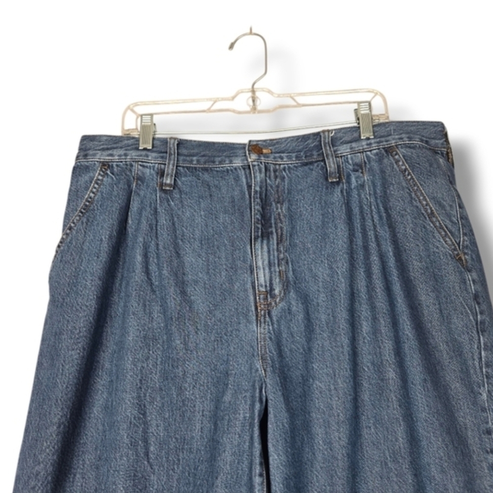 Madewell Baggy Straight Jean size 33 Pleats Wide Leg High Rise Trouser Pockets - Picture 7 of 16